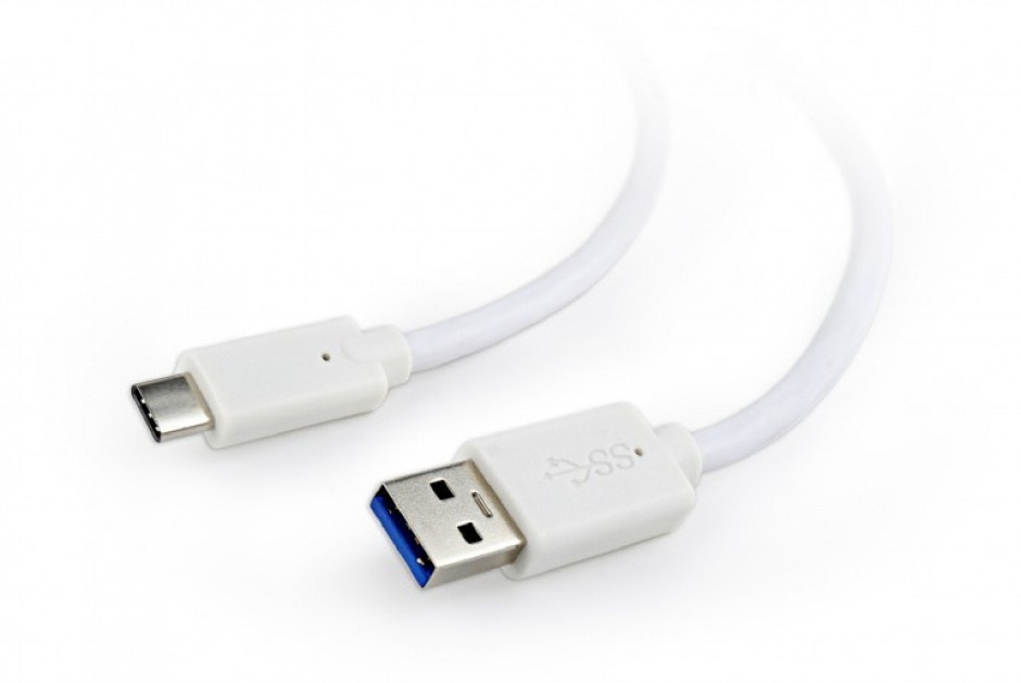 Imagine Cablu USB 3.0 la USB-C T-T 0.1m Alb, Gembird CCP-USB3-AMCM-W-0.1M